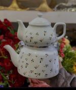 کتری قوری لعابی گلدار - Image 2