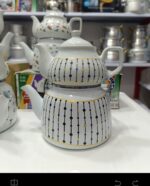 کتری قوری لعابی گلدار